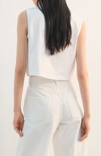 Mango Bow Embroidered Vest In Gray