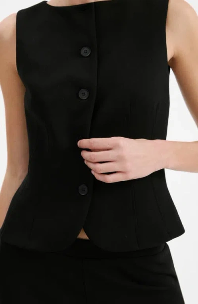 Mango Suit Vest In Black