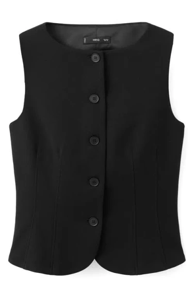Mango Suit Vest In Black