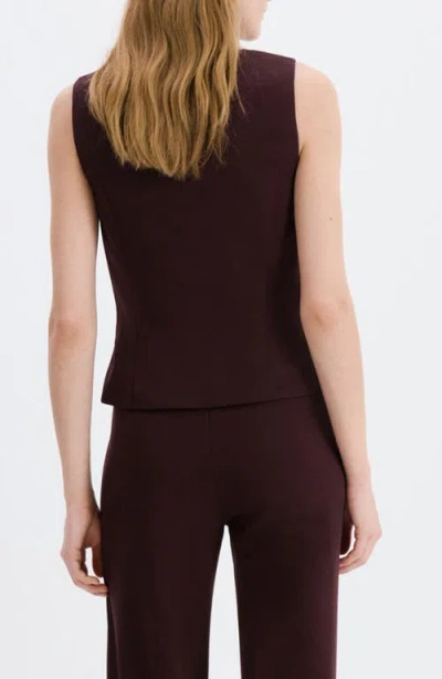 Mango Suit Vest In Burgundy