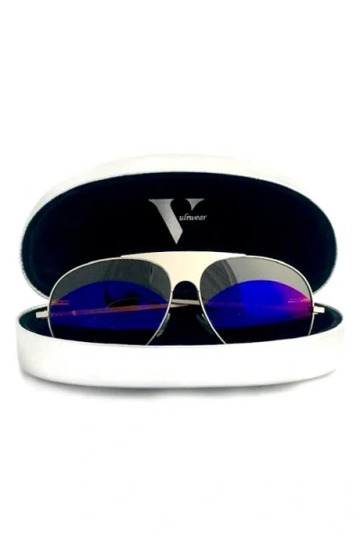 Vuliwear Elevated Polarized Aviator Sunglasses In White