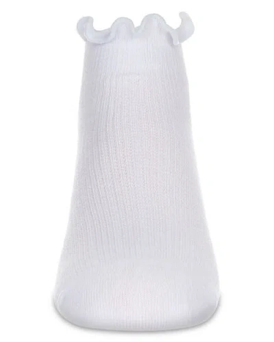 Memoi Colored Ruffle Anklet Socks In White