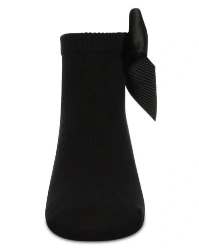 Memoi Bow-on-back Anklet Sock In Black