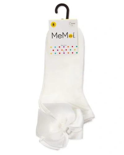 Memoi Bow-on-back Anklet Sock In White