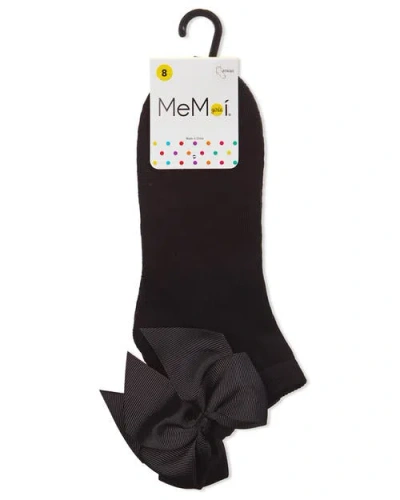 Memoi Bow-on-back Anklet Sock In Black