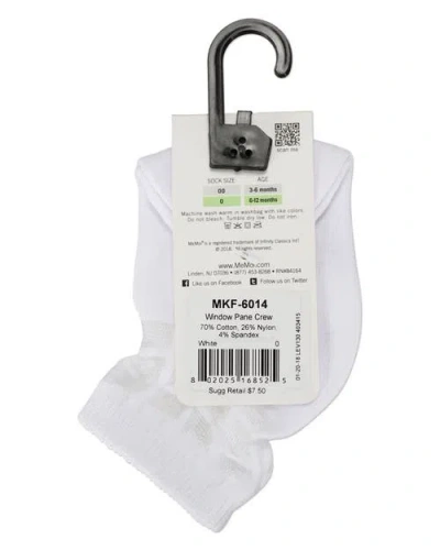 Memoi Window Pane Sheer Socks In White