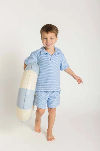 Florence Eiseman Stripe Terry Shorts In Blue