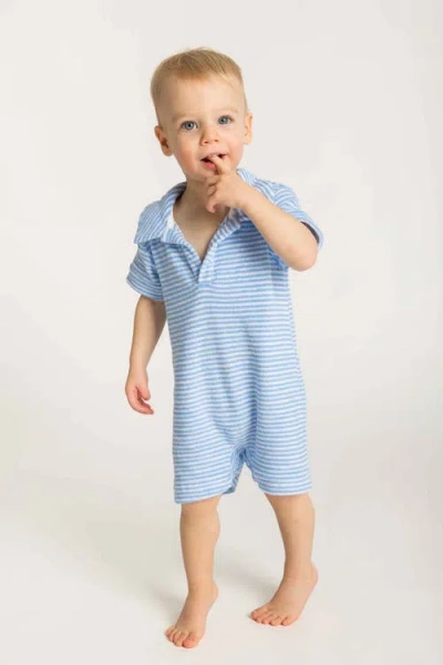 Florence Eiseman Stripe Terry Shortall In Blue