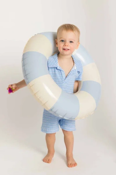 Florence Eiseman Stripe Terry Shortall In Blue
