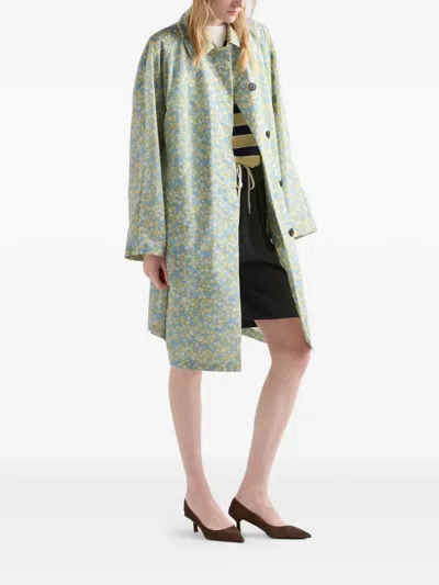Prada Printed Re-nylon Raincoat In Multi