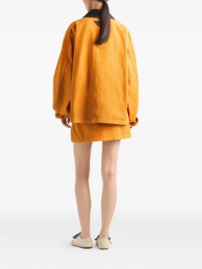 Prada Canvas Jacket In Orange