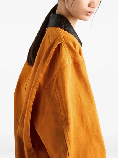 Prada Canvas Jacket In Orange