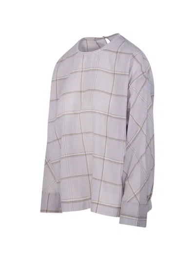 Forte Forte Plaid-pattern Blouse In Blue