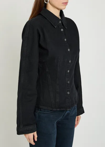 Agolde Devon Denim Shirt In Black
