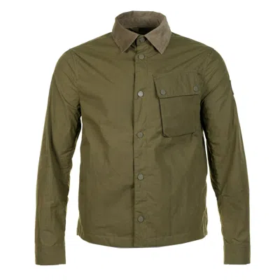 Belstaff Ground Corduroy-collar Cotton Jacket In Green