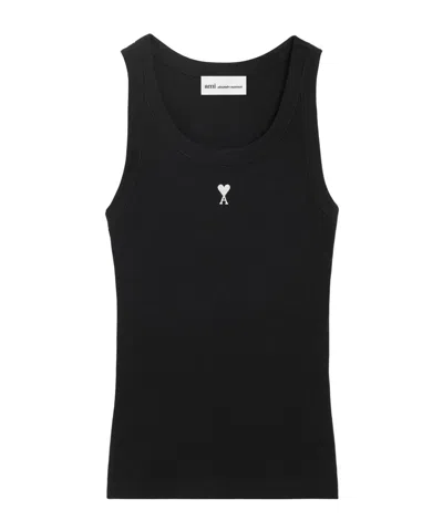 Ami Alexandre Mattiussi Ami Paris Women Ami De Couer Cotton Tank Top In Black
