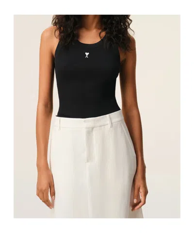 Ami Alexandre Mattiussi Ami Paris Women Ami De Couer Cotton Tank Top In Black
