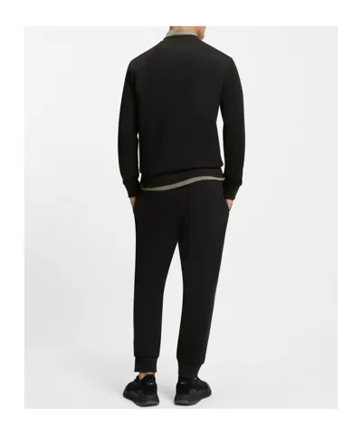 Hugo Boss Tonal-logo Sweatshirt In Stretch Cotton In Black