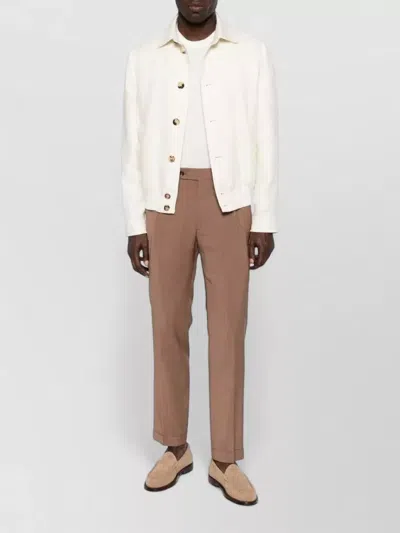 Brunello Cucinelli Hopsack Jacket Long Sleeves Patch Pockets In Neutral