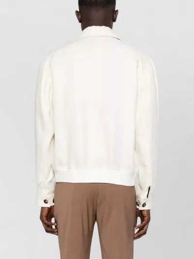 Brunello Cucinelli Hopsack Jacket Long Sleeves Patch Pockets In Neutral