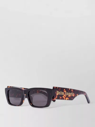 Palm Angels Rectangular Acetate Sunglasses Tortoiseshell Pattern In Brown