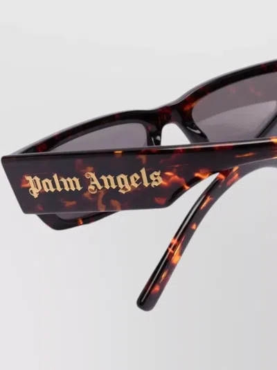 Palm Angels Rectangular Acetate Sunglasses Tortoiseshell Pattern In Brown