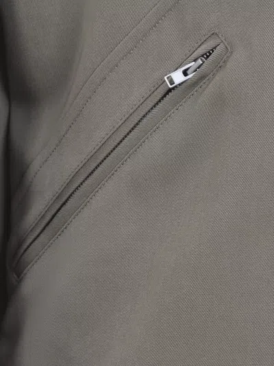 Maison Margiela Wool Jacket Zip Pockets Ribbed Hem Collar In Gray