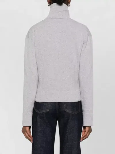 Victoria Beckham Milano Merino Wool And Cashmere-blend Half-zip Sweater In Gray