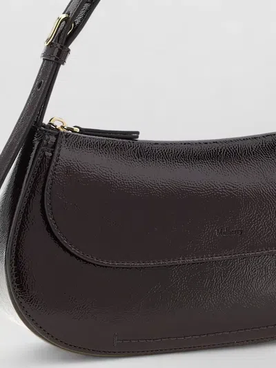 Mulberry Clovelly Shoulder Bag Adjustable Strap Design In Black