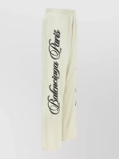 Balenciaga Multicolor Cursive Reversible Pants In White