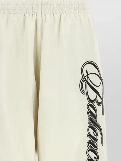 Balenciaga Multicolor Cursive Reversible Pants In White
