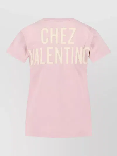Valentino Garavani Printed Cotton T-shirt Clothing In Pink
