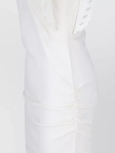 Isabel Marant Étoile Orlane Eyelet Ruffle-sleeve Mini T-shirt Dress In White