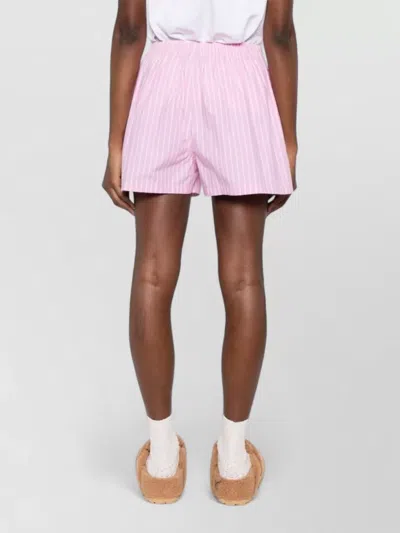 Balenciaga Pink And White Striped Cotton Boxer Shorts In Pink