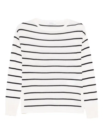 Max Mara White Striped T-shirt In White