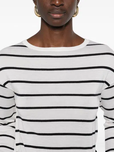 Max Mara White Striped T-shirt In White
