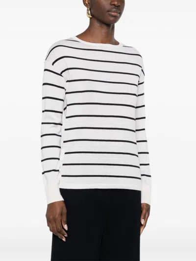Max Mara White Striped T-shirt In White