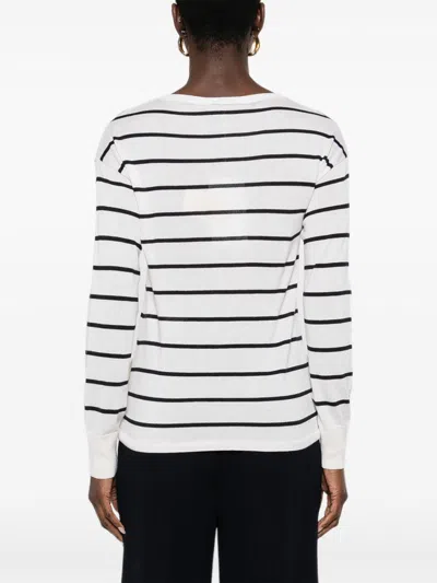 Max Mara White Striped T-shirt In White