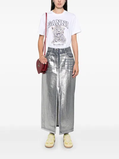 Ganni Barba Napoli Classic 1000 Stipes Shirt In White