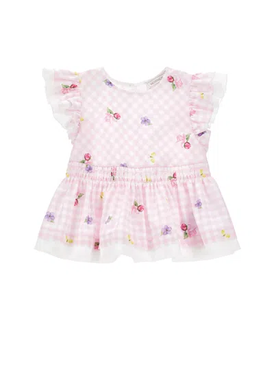 Monnalisa Kids' Ruffled-sleeve Blouse In Pink