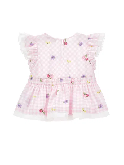 Monnalisa Kids' Ruffled-sleeve Blouse In Pink