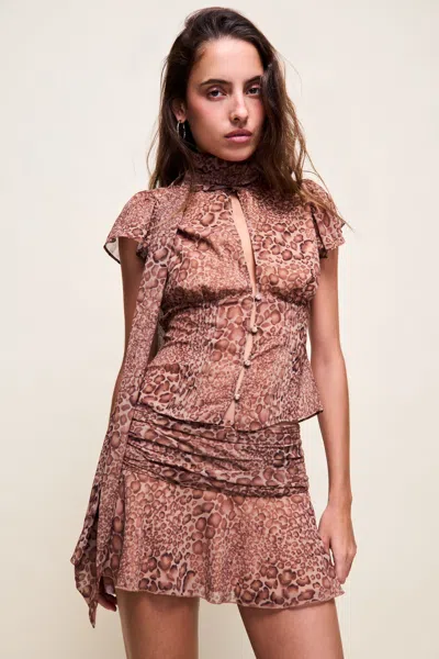 Danielle Guizio Ny Ara Top In Brown