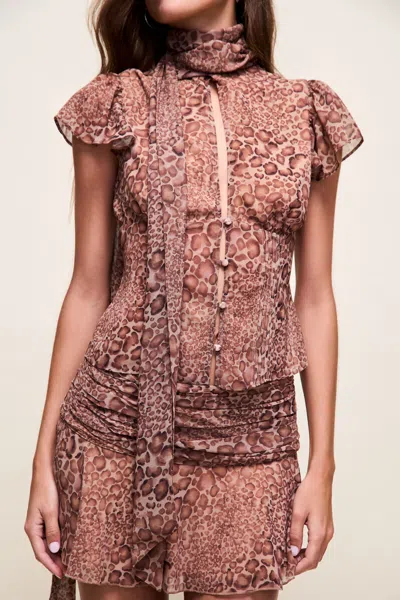 Danielle Guizio Ny Ara Top In Brown