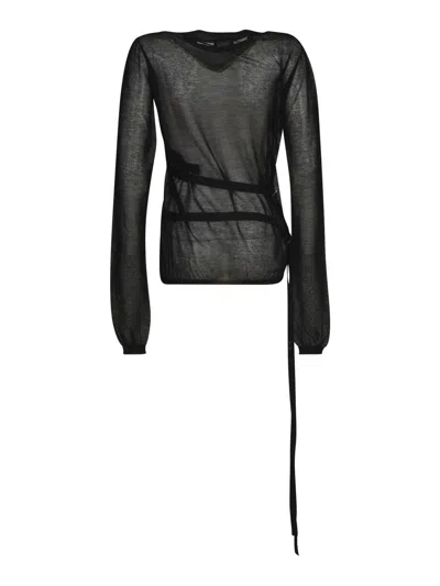 Ann Demeulemeester Essential Wool Knit In Black