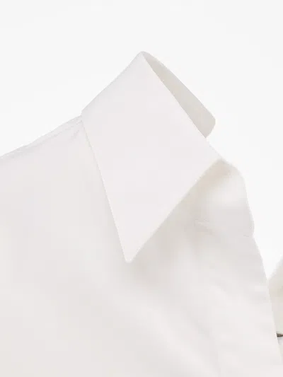 Givenchy Womens White Slashed Open-collar Cotton Shirt In White