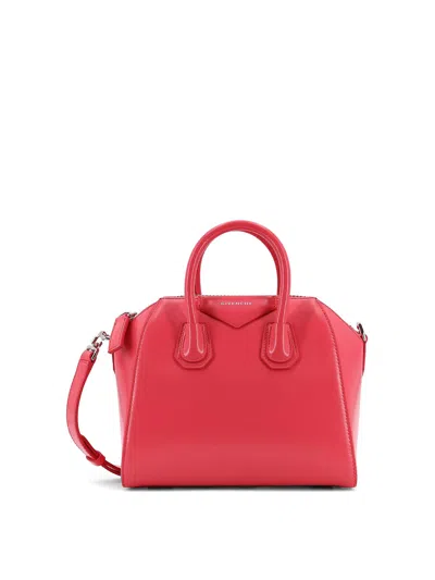 Givenchy Mini Leather Shoulder Bag With Structured Shape In Pink