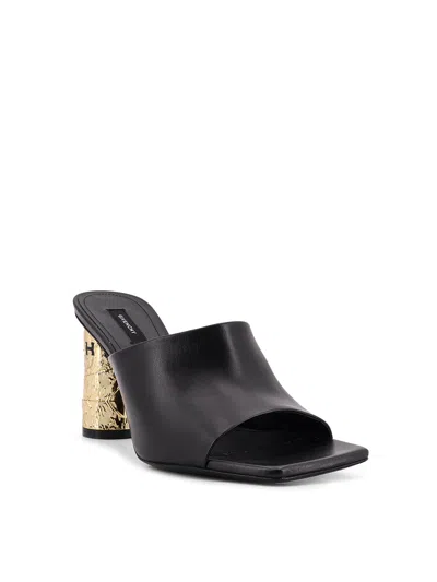 Givenchy Leather Sandals Open Squared Toe Heel In Black