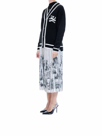 Karl Lagerfeld Soutache Autograph Cardigan In Black