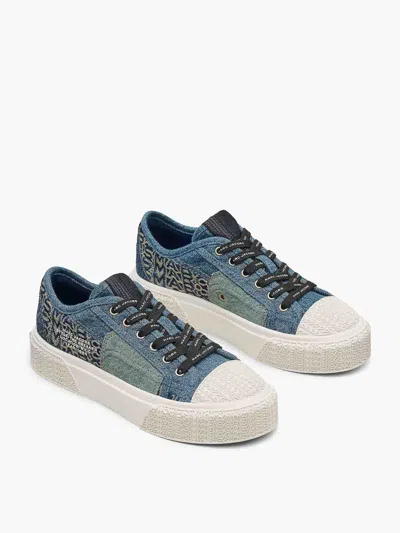 Marc Jacobs The Patchwork Denim Low-top Sneakers In Blue