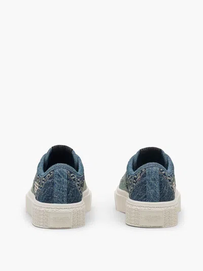 Marc Jacobs The Patchwork Denim Low-top Sneakers In Blue